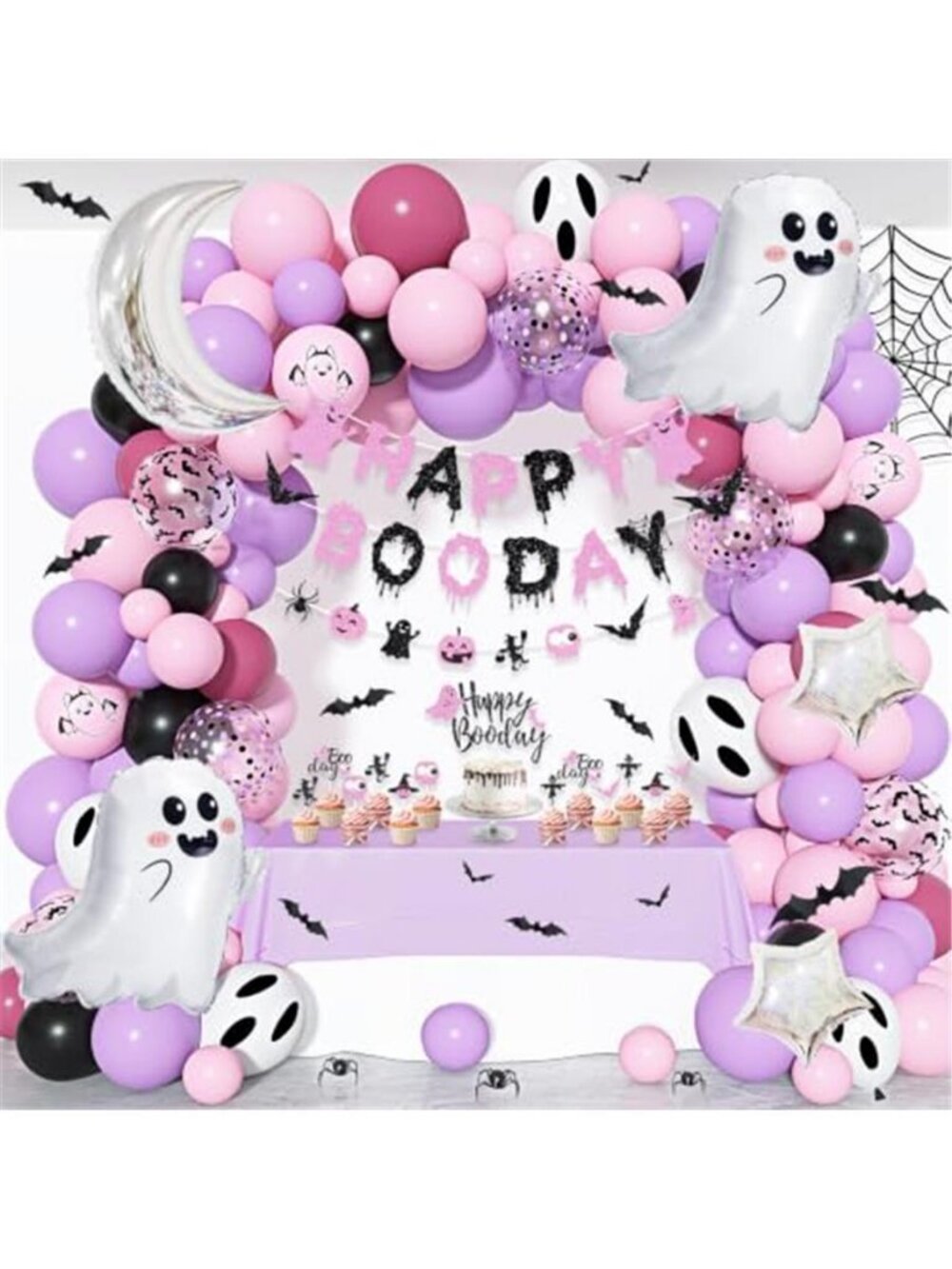 Pink Purple Halloween Birthday Party Decorations